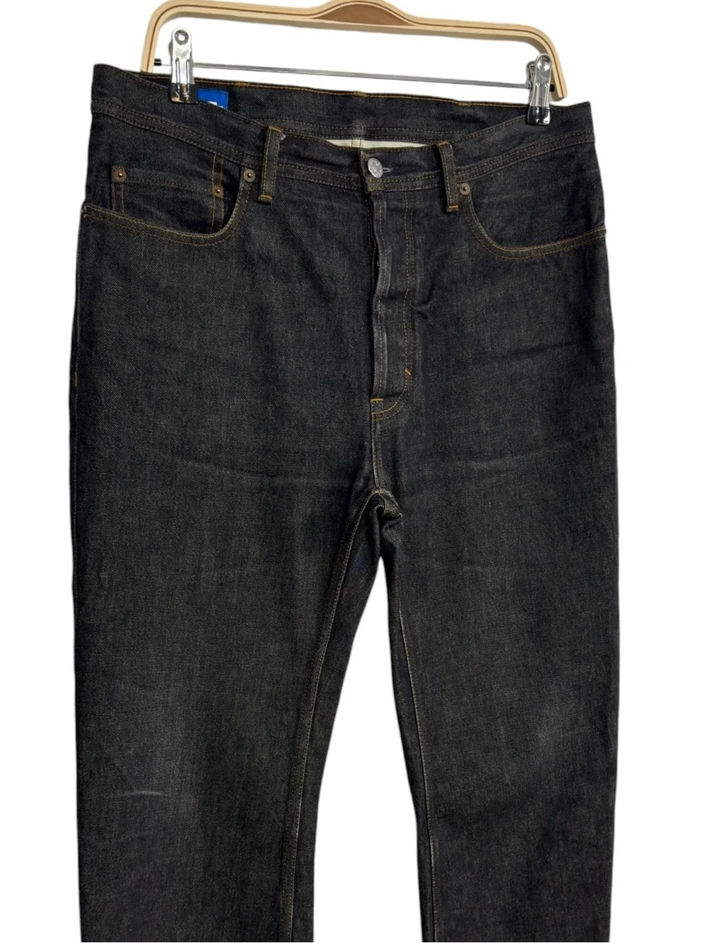 Acne Studios Blå Konst Land Black Straight Leg Jeans Dark Wash 29x32 Jeans Pants
